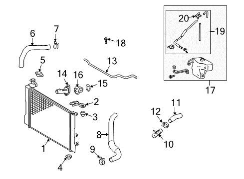 2010 Pontiac Vibe Gasket,Engine Coolant Thermostat Housing Diagram for 19185389