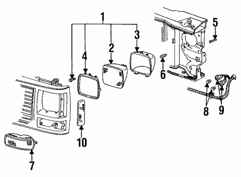 1996 GMC K1500 Suburban Headlamps Diagram