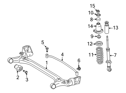 2009 Pontiac Vibe Bushing,Rear Axle Diagram for 19184265