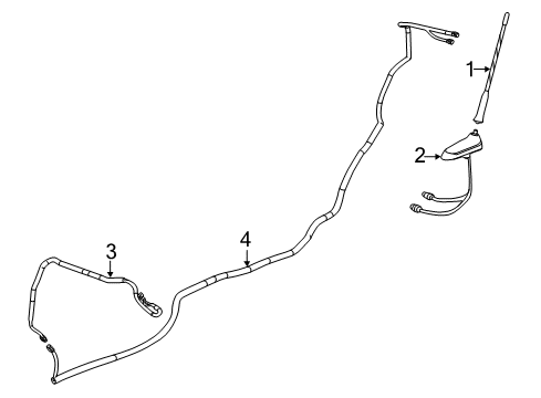 2014 Chevy Volt Base Assembly, Radio Antenna Diagram for 22786248