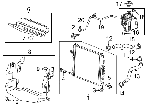 2016 Cadillac ATS Bracket, Radiator Upper Diagram for 23233996