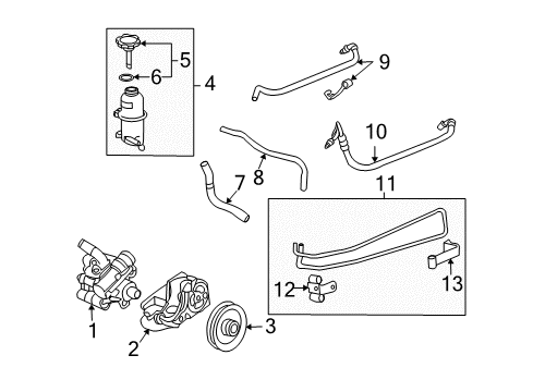 2010 Saturn Sky P/S Pump & Hoses, Steering Gear & Linkage Diagram 3 - Thumbnail