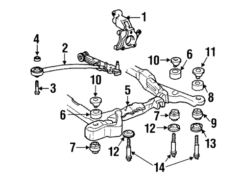 1999 Cadillac DeVille Front Suspension Components, Lower Control Arm, Ride Control, Stabilizer Bar Diagram