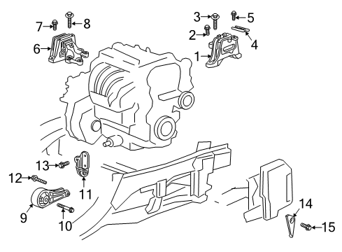 2020 Chevy Equinox Engine & Trans Mounting Diagram