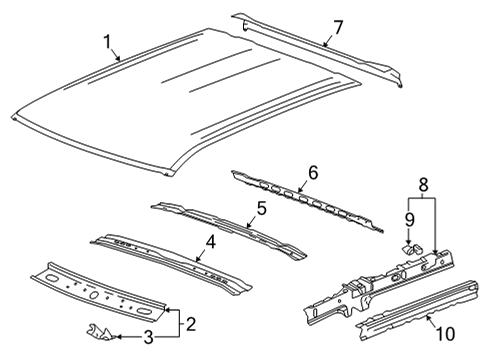 2022 GMC Sierra 2500 HD Roof & Components Diagram 2 - Thumbnail