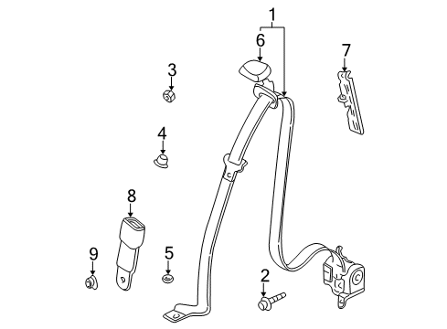 2004 Pontiac Aztek Front Seat Belts Diagram