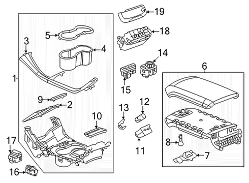 2022 GMC Acadia Bezel Assembly, F/Flr Cnsl Trans Shft Opg *Low Gloss Axm Diagram for 84498399