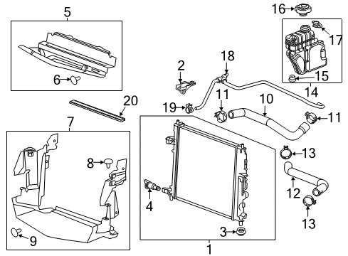 2016 Cadillac ATS Radiator & Components Diagram 7 - Thumbnail