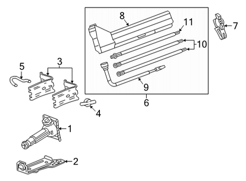 2022 GMC Sierra 3500 HD Jack & Components Diagram 1 - Thumbnail