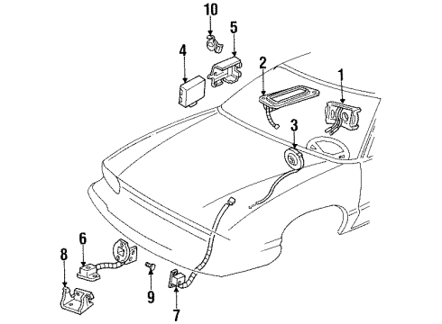 1995 Oldsmobile 98 Module Asm,Inflator Restraint Diagnostic Energy Reserve (W/ Sensor) Diagram for 16183418