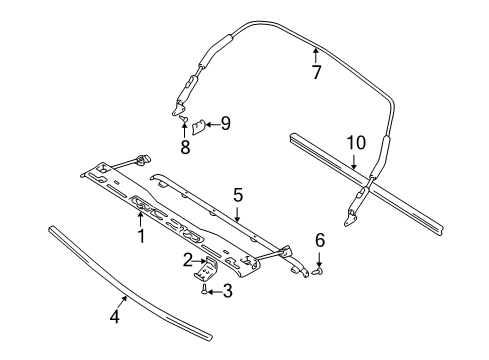 2002 Chevy Tracker Frame Asm,Topbow Rear (On Esn) Diagram for 30022332