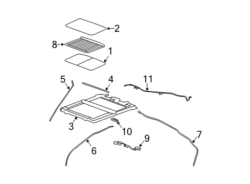 2007 Cadillac CTS Sunroof, Body Diagram