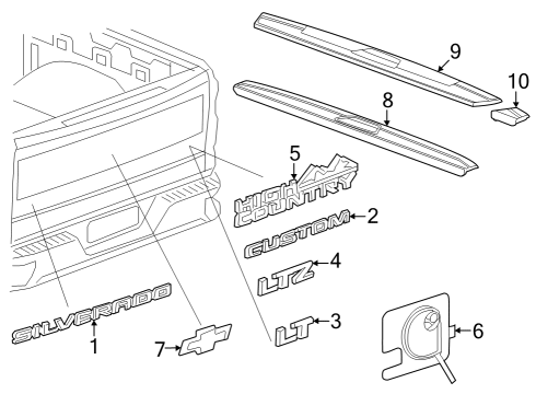 2022 Chevy Silverado 2500 HD Exterior Trim - Pick Up Box Diagram