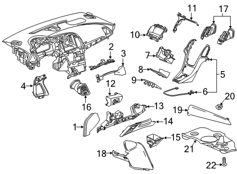 2018 Buick Cascada Cluster & Switches, Instrument Panel Diagram 3 - Thumbnail