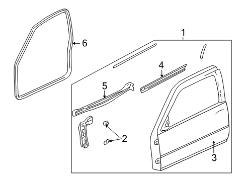 1999 Oldsmobile Alero Weatherstrip,Front Side Door *Neutral Diagram for 15147495