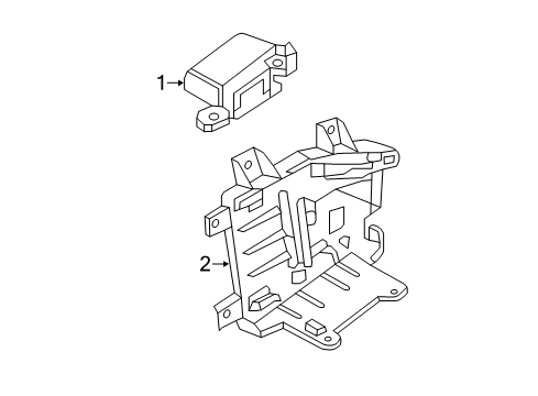 2017 Cadillac Escalade Bracket, Keyless Entry Control Module Diagram for 23489438