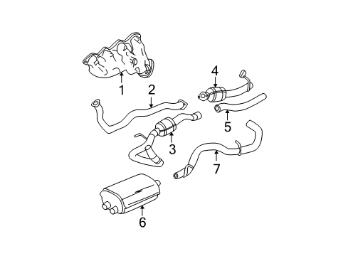 2006 Chevy Avalanche 2500 3Way Catalytic Convertor Assembly (W/ Exhaust Manifold P Diagram for 15793201