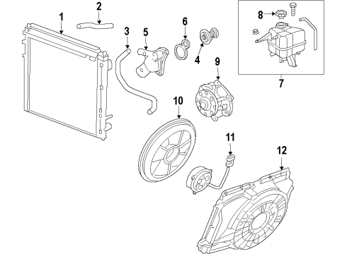 2010 Cadillac SRX Fan Assembly, Engine Coolant (W/ Shroud) Diagram for 25931645