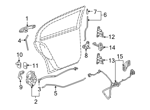 2005 Chevy Cobalt Handle Assembly, Rear Side Door Outside *Chrome Diagram for 15803522