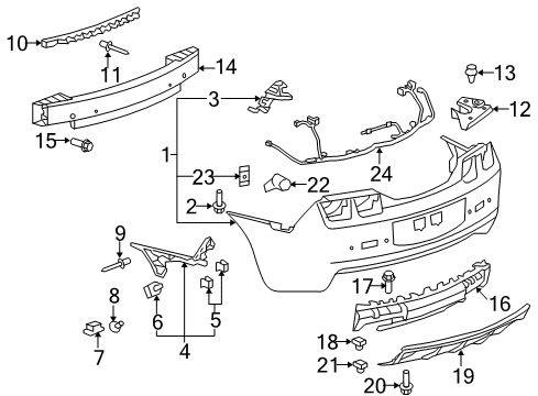 2012 Chevy Camaro Rear Bumper Diagram