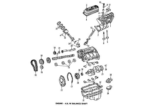 1992 Chevy S10 Blazer Cover Asm,Engine Front Diagram for 12523080