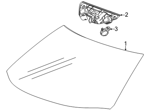 2024 Chevy Corvette Glass - Windshield Diagram