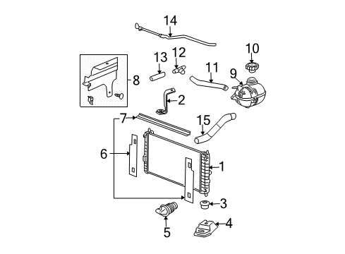 2008 Chevy Cobalt Radiator & Components Diagram 3 - Thumbnail