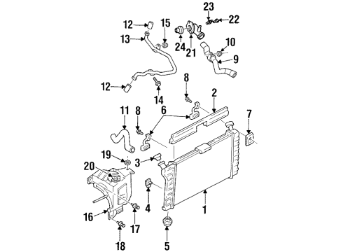 1997 Chevy Lumina Radiator & Components Diagram