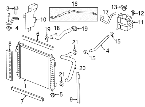 2012 Chevy Captiva Sport Radiator Inlet Hose (Upper) Diagram for 19257214