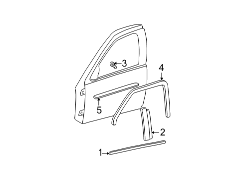 1999 Oldsmobile Alero Exterior Trim - Door Diagram