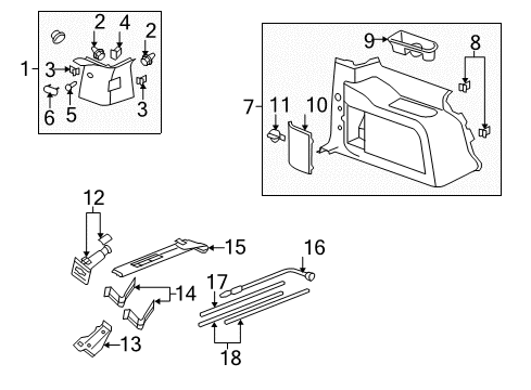 2014 Cadillac Escalade Interior Trim - Quarter Panels Diagram