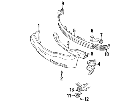 2000 GMC Yukon Front Bumper Diagram