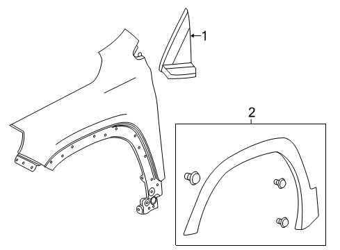 2021 GMC Terrain Exterior Trim - Fender Diagram