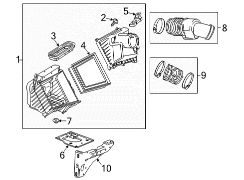 2017 GMC Sierra 2500 HD Duct Assembly, Air Cleaner Outlet Diagram for 23458514