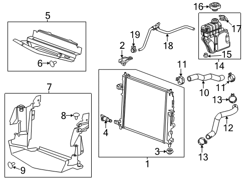 2018 Cadillac ATS Radiator & Components Diagram 1 - Thumbnail