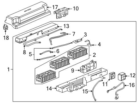 2009 Chevy Malibu Sensor Assembly, Cell Bat Temp Diagram for 24297984