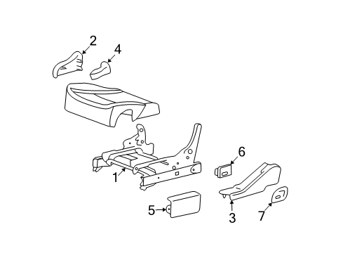 2003 Cadillac CTS Adjuster,Passenger Seat Diagram for 88995062