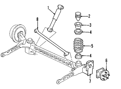 2005 Chevy Uplander Rear Axle, Ride Control, Suspension Components Diagram