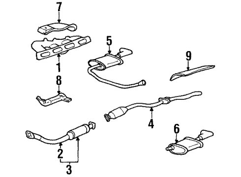 1994 Oldsmobile Achieva Exhaust Muffler Diagram for 22592448