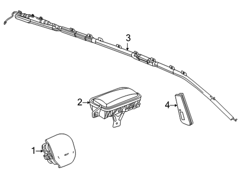 2022 Cadillac Escalade ESV Air Bag Components Diagram