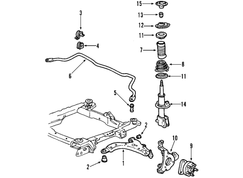 2001 Chevy Monte Carlo Front Suspension, Control Arm, Stabilizer Bar Diagram 2 - Thumbnail