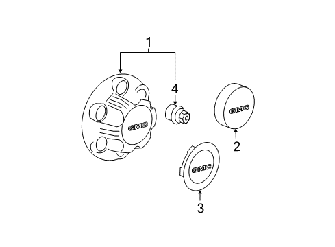 2012 GMC Yukon XL 1500 Wheel Covers & Trim Diagram