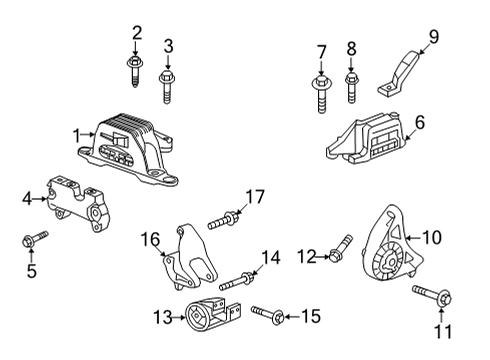 2020 Cadillac XT5 Engine & Trans Mounting Diagram 2 - Thumbnail