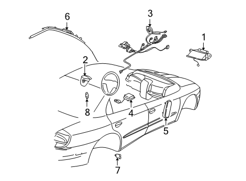 2010 Cadillac STS Air Bag Components Diagram