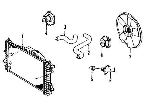 2002 Saturn L200 Cooling System, Radiator, Water Pump, Cooling Fan Diagram 3 - Thumbnail