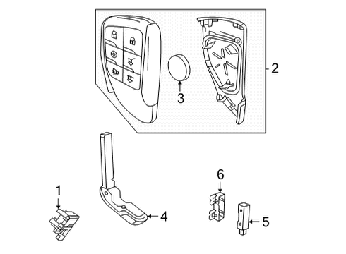 2022 Cadillac Escalade Keyless Entry Components Diagram