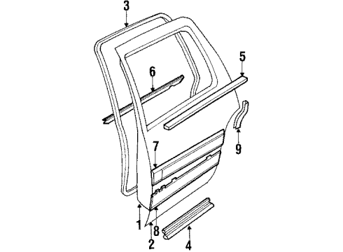 1990 Buick Electra W/Strip Assembly, Rear Door Complete Diagram for 20742928