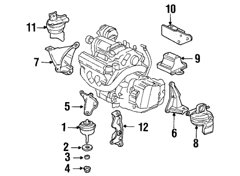 2001 Oldsmobile Aurora Bracket Assembly, Engine Mount Diagram for 25740663