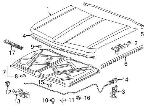 2016 Chevy Silverado 3500 HD Spring Assembly, Hood Open Asst (Lh) Diagram for 23258271