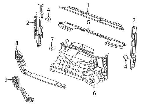 2020 Chevy Silverado 1500 Radiator Support - Splash Shields Diagram